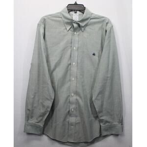 Brooks Brothers Regent Original Polo Non-Iron Oxford Button Shirt L Gray